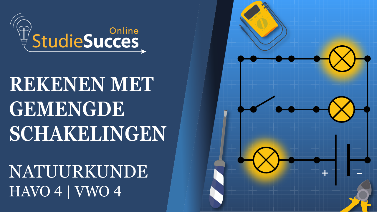 Banner natuurkunde cursus rekenen met gemengde schakelingen